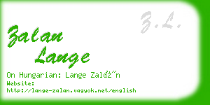 zalan lange business card